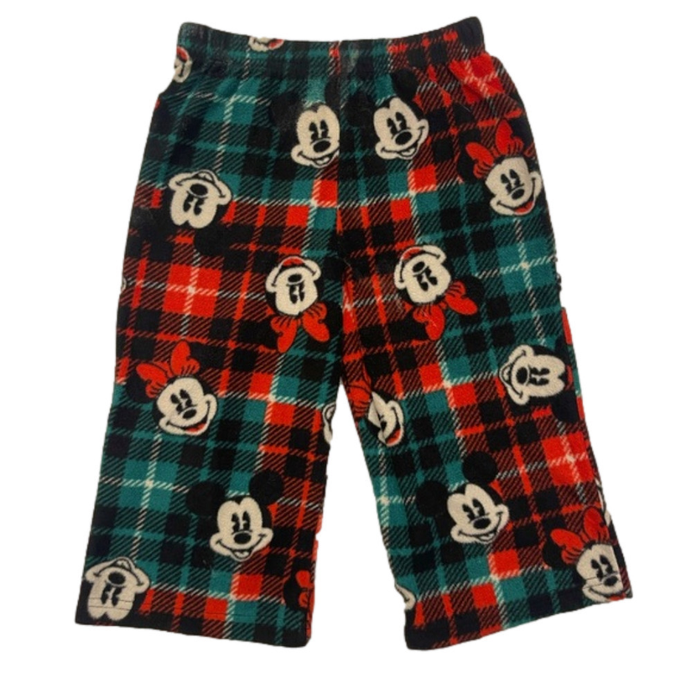 Disney Retro Mickey & Minnie Mouse Plaid Christmas Fleece Pajama Pants